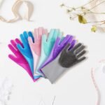 قفازات غسيل الأطباق السحرية المصنوعة من السيليكون - أداة تنظيف متعددة الوظائف