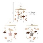 لعبة معلقة للأطفال من الخشب واللباد بألوان محايدة - ديكور غرفة الأطفال - Image 2