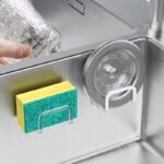 حامل إسفنج بلاستيكي موفر للمساحة - رف حائط لاصق - Image 6