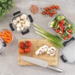 علبة بينتو زجاجية محمولة بغطاء مزود بإبزيم - حاوية طعام للمكتب - Image 3