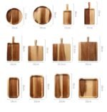 لوح تقطيع وتقديم الطعام مصنوع من خشب الأكاسيا الطبيعي - Image 2