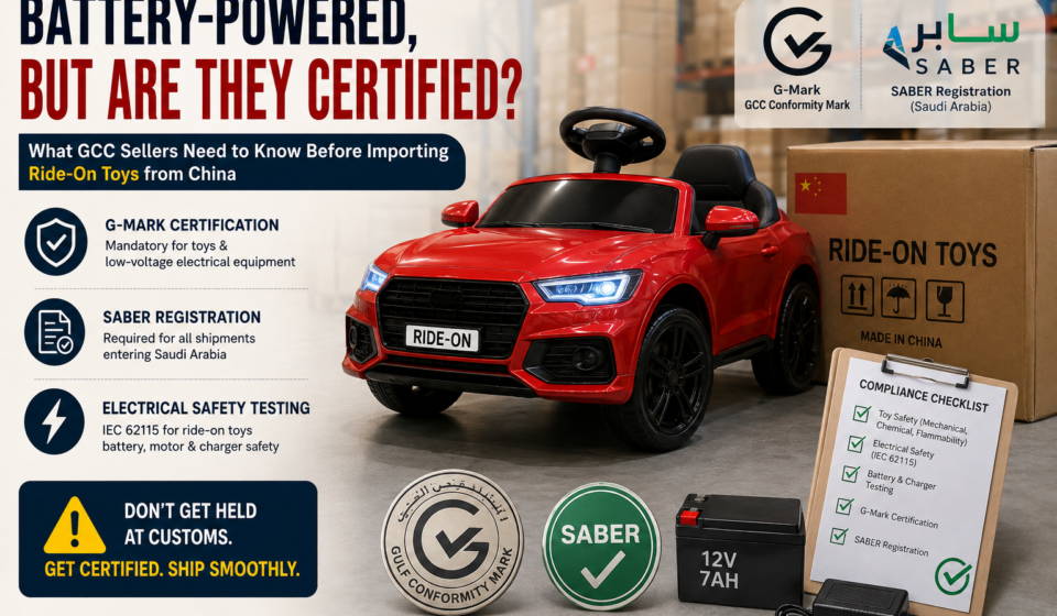 Battery-Powered, But Are They Certified? What GCC Sellers Need to Know Before Importing Ride-On Toys from China